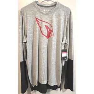 Nike Mens NFL Arizona Cardinals On-field LS T-shirt NKCR-086N Gray Size L NWT **